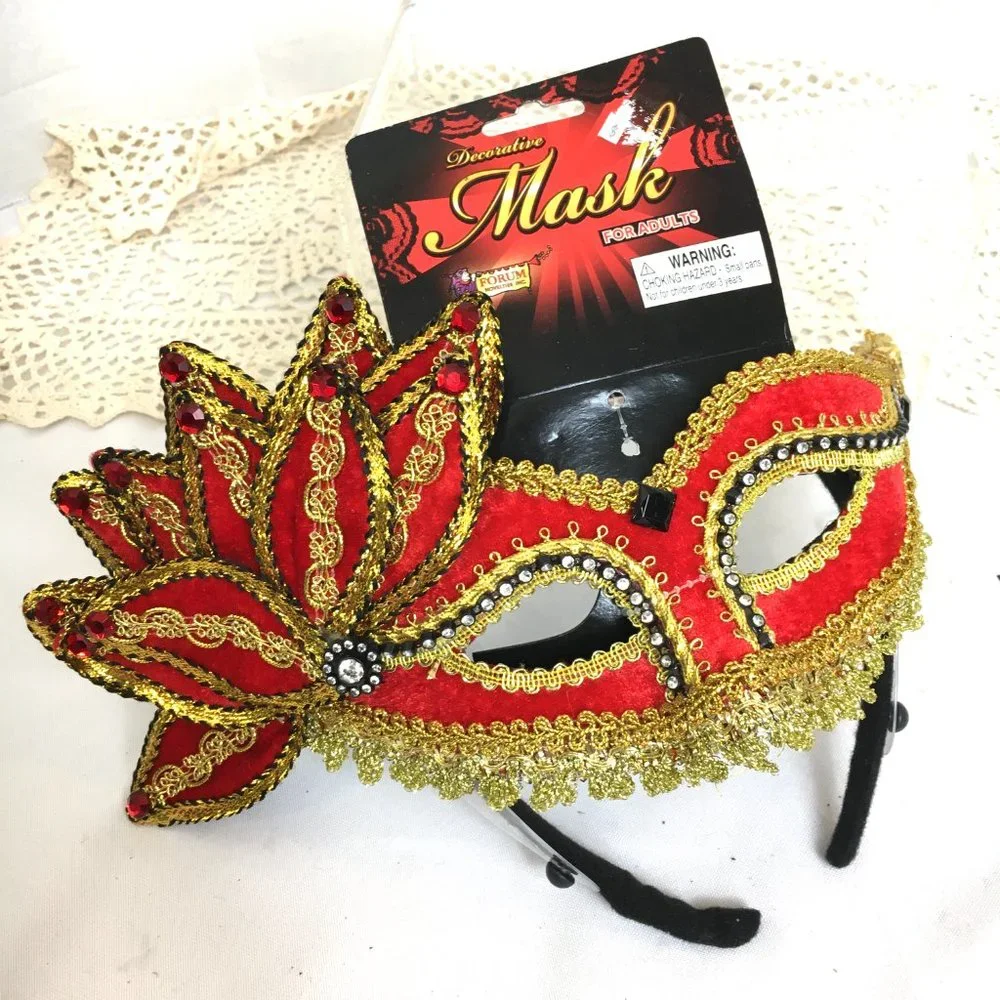 Red Velvet trimmed with gold trim & Red stones NWT